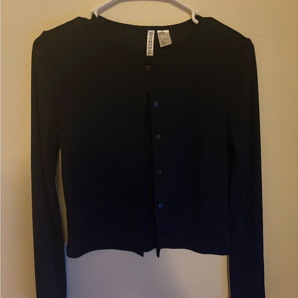 Divided navy blue button up long sleeve